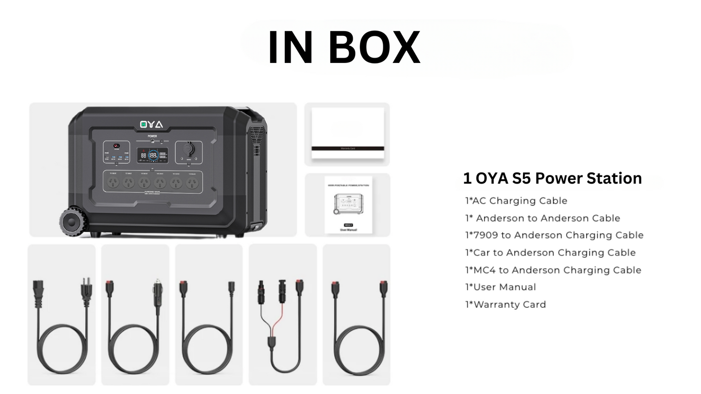 OYA S5 PORTABLE POWER STATION 5000W | 5040WH
